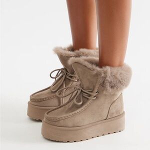 Women's Suede Fur-Lined Booties